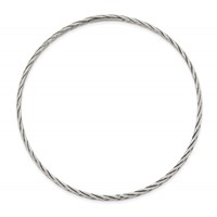 Sterling Silver Antiqued Braided 3mm Slip-on Bangle view 2