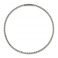 Sterling Silver Antiqued 2mm Twisted Slip-on Bangle view 2