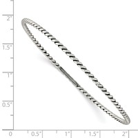 Sterling Silver Antiqued 2mm Twisted Slip-on Bangle view 3