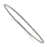 Sterling Silver Antiqued 2mm Twisted Slip-on Bangle view 1