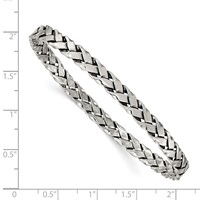 Sterling Silver Antiqued Braided 5.25mm Slip-on Bangle view 3