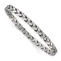 Sterling Silver Antiqued Braided 5.25mm Slip-on Bangle view 1