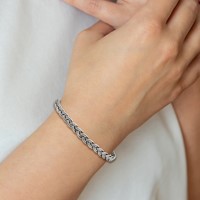 Sterling Silver Antiqued Braided 5.25mm Slip-on Bangle view 4