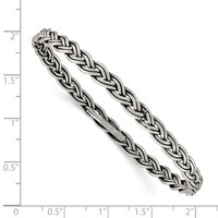 Sterling Silver Antiqued Braided 5.25mm Slip-on Bangle view 3