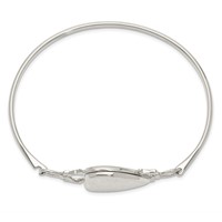 Sterling Silver Polished 22mm Heart Locket Hook Closure Bangle Bracelet view 2