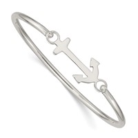 Sterling Silver Bangle with Interchangeable Nautical Ships Wheel Starfish Anchor Charms 3.00mm Hook Closure view 4
