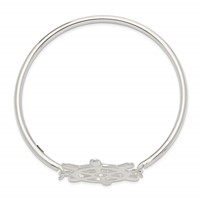 Sterling Silver Bangle with Interchangeable Nautical Ships Wheel Starfish Anchor Charms 3.00mm Hook Closure view 5