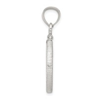 Wideband Distinguished Coin Jewelry Sterling Silver Polished and Diamond-cut 19.1 X 1.5mm $0.01 Screw Top Coin Bezel Pendant view 2
