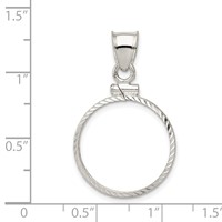 Wideband Distinguished Coin Jewelry Sterling Silver Polished and Diamond-cut 19.1 X 1.5mm $0.01 Screw Top Coin Bezel Pendant view 4