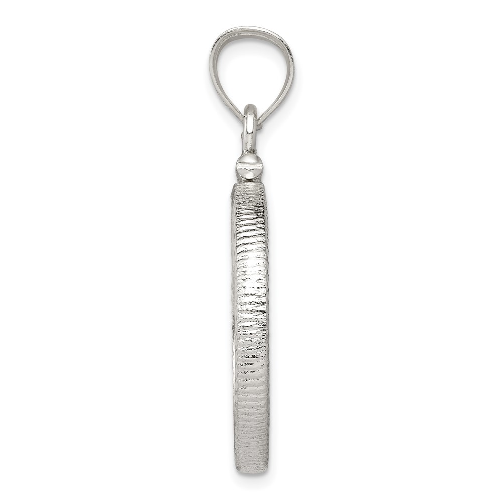Wideband Distinguished Coin Jewelry Sterling Silver Polished and Diamond-cut 21.1 x 2.0mm $0.05 Screw Top Coin Bezel Pendant (QBC2)