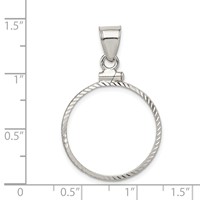 Wideband Distinguished Coin Jewelry Sterling Silver Polished and Diamond-cut 21.1 X 2.0mm $0.05 Screw Top Coin Bezel Pendant view 4