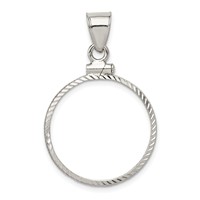 Wideband Distinguished Coin Jewelry Sterling Silver Polished and Diamond-cut 21.1 X 2.0mm $0.05 Screw Top Coin Bezel Pendant view 1