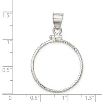 Wideband Distinguished Coin Jewelry Sterling Silver Polished and Diamond-cut 24.1 X 1.7mm $0.25 Screw Top Coin Bezel Pendant view 4