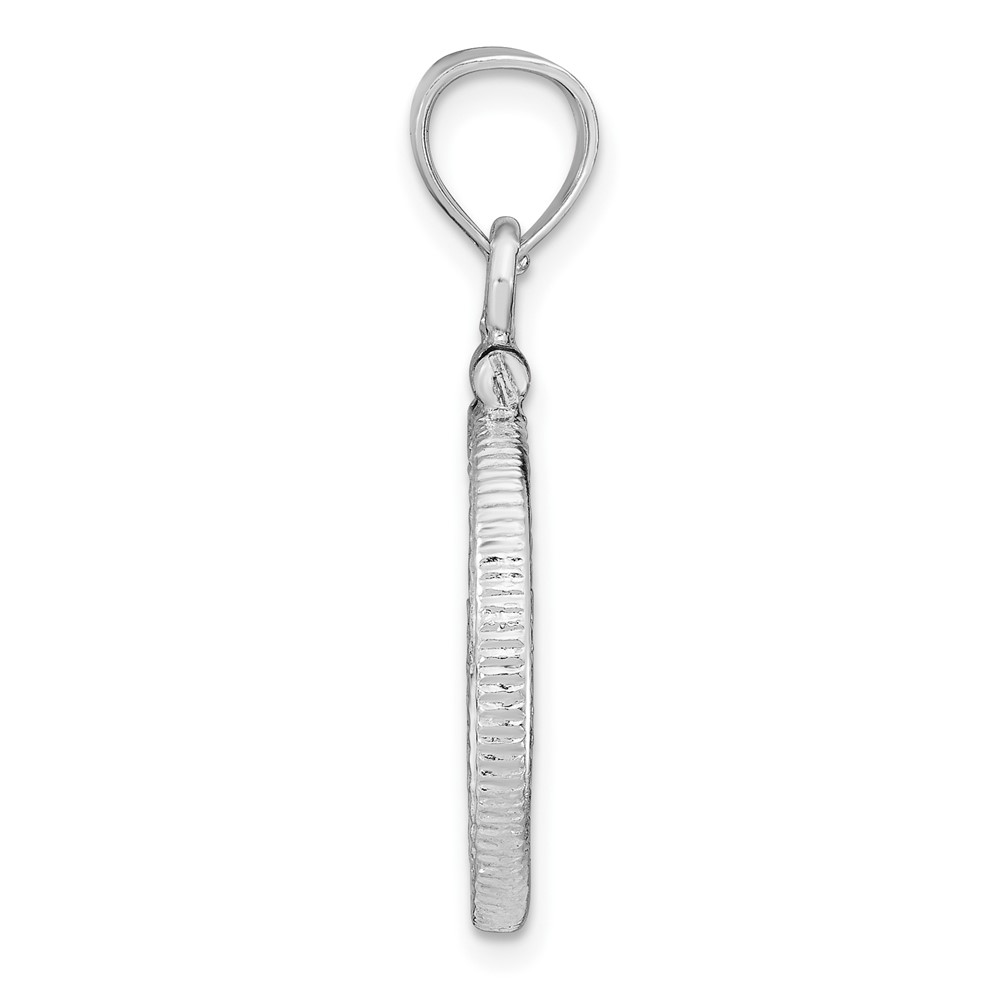Wideband Distinguished Coin Jewelry Sterling Silver Polished and Diamond-cut 18 x 1.2mm $0.10 Screw Top Coin Bezel Pendant (QBC7)