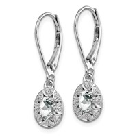 Sterling Silver Rhodium-plated Diam. & White Topaz Earrings view 2