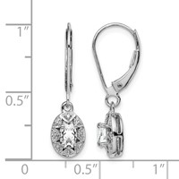 Sterling Silver Rhodium-plated Diam. & White Topaz Earrings view 4