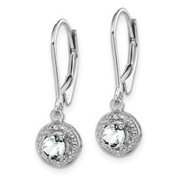 Sterling Silver Rhodium-plated Diam. & White Topaz Earrings view 2