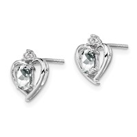 Sterling Silver Rhodium-plated White Topaz & Diam. Earrings view 2