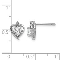 Sterling Silver Rhodium-plated White Topaz & Diam. Earrings view 4