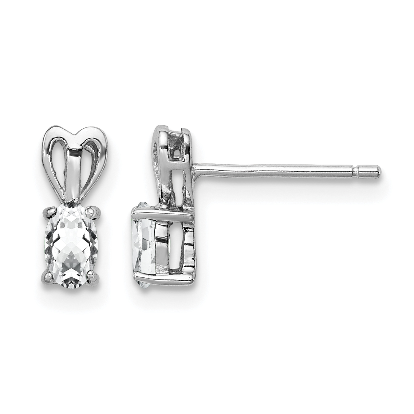 Sterling Silver Rhodium-plated White Topaz Earrings (QBE20APR)
