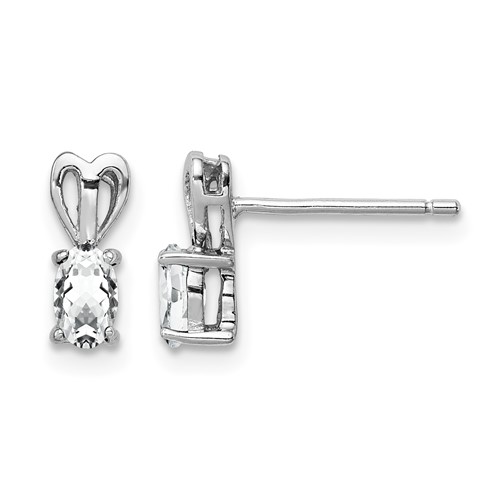 Sterling Silver Rhodium-plated White Topaz Earrings