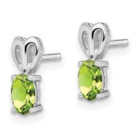 Sterling Silver Rhodium-plated Peridot Earrings view 2