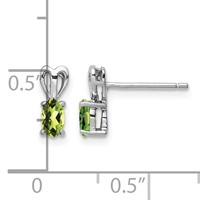Sterling Silver Rhodium-plated Peridot Earrings view 4