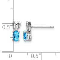 Sterling Silver Rhodium-plated Light Swiss Blue Topaz Earrings view 4