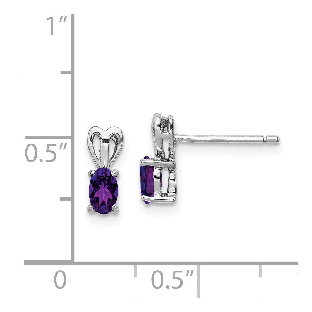 Sterling Silver Rhodium-plated Amethyst Earrings (QBE20FEB)