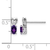 Sterling Silver Rhodium-plated Amethyst Earrings view 4