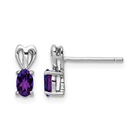 Sterling Silver Rhodium-plated Amethyst Earrings view 1