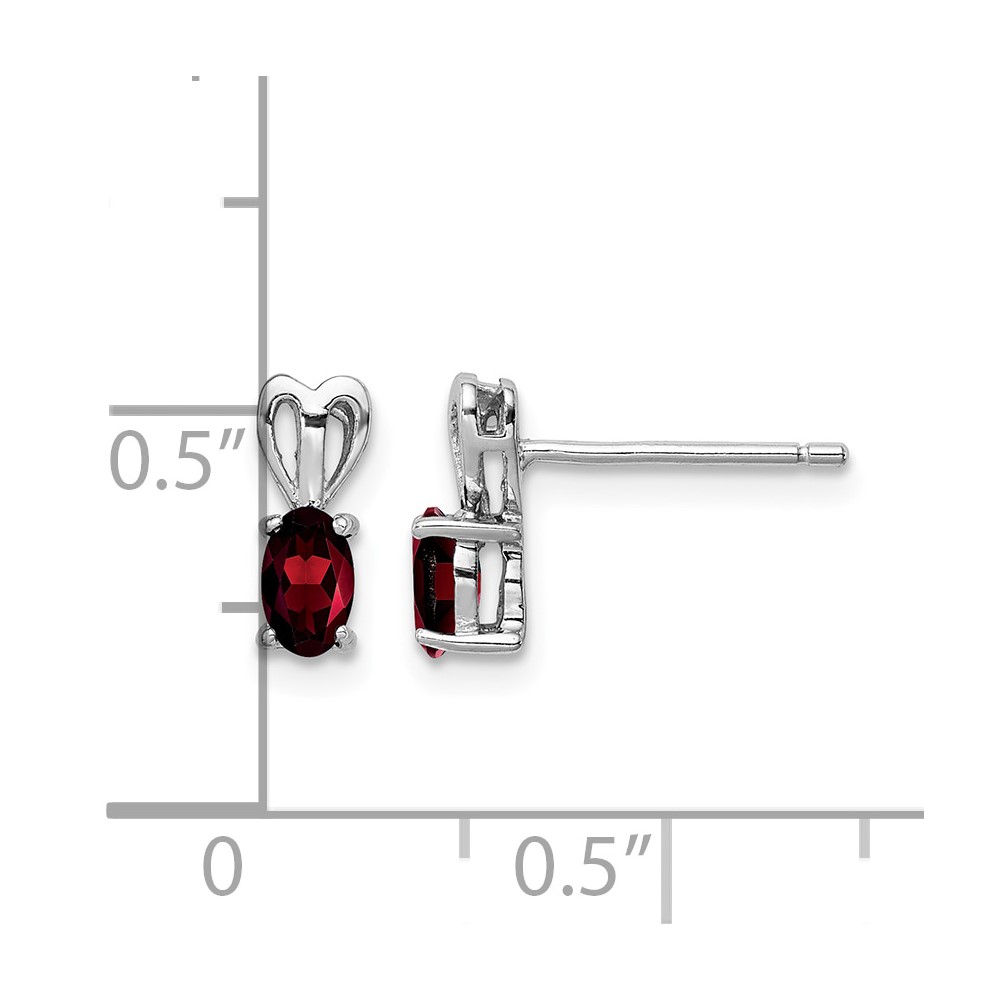 Sterling Silver Rhodium-plated Garnet Earrings (QBE20JAN)