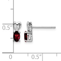 Sterling Silver Rhodium-plated Garnet Earrings view 4