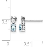 Sterling Silver Rhodium-plated Aquamarine Earrings view 4
