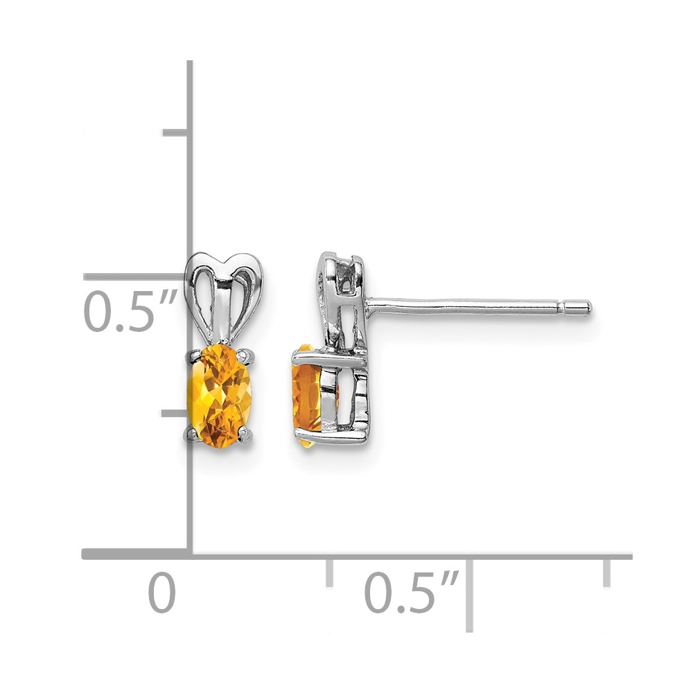 Sterling Silver Rhodium-plated Citrine Earrings (QBE20NOV)