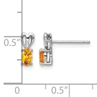 Sterling Silver Rhodium-plated Citrine Earrings view 4