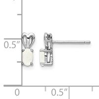 Sterling Silver Rhodium-plated Created Opal Earrings view 4