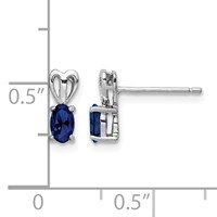 Sterling Silver Rhodium-plated Created Sapphire Earrings view 4