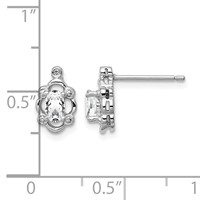 Sterling Silver Rhodium-plated White Topaz & Diam. Earrings view 4
