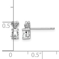 Sterling Silver Rhodium-plated White Topaz & Diam. Earrings view 4