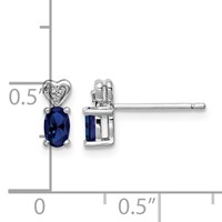 Sterling Silver Rhodium-plated Created Sapphire & Diam. Earrings view 4