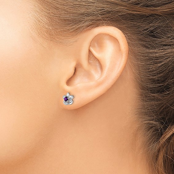 Birthstone Flower Studs