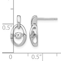 Sterling Silver Rhodium CZ Birthstone Vibrant Earrings view 4