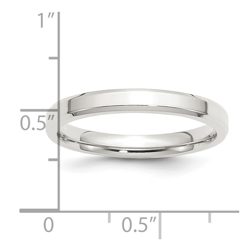 Sterling Silver 3mm Beveled Edge Size 6 Band (QBEC030-6)