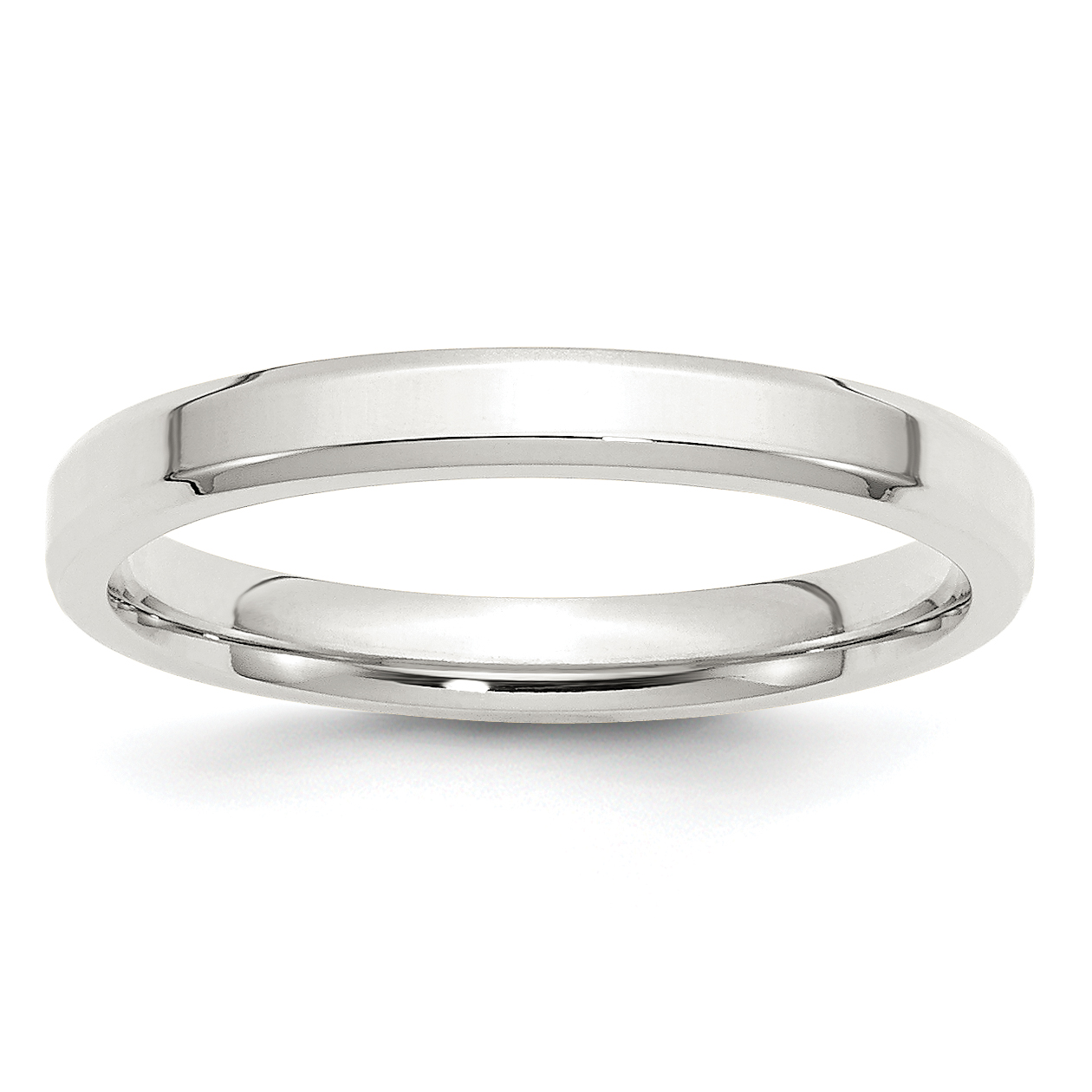 Sterling Silver 3mm Beveled Edge Size 4.5 Band (QBEC030-4.5)