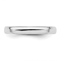 Sterling Silver Rhodium-plated 3mm Bevel Edge Band view 3