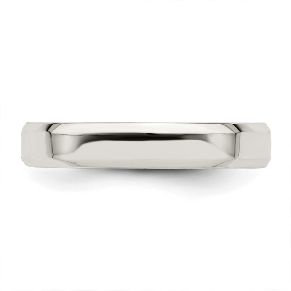 Sterling Silver 4mm Beveled Edge Size 8 Band (QBEC040-8)