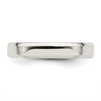 Sterling Silver 4mm Beveled Edge Band, Size 4 view 4