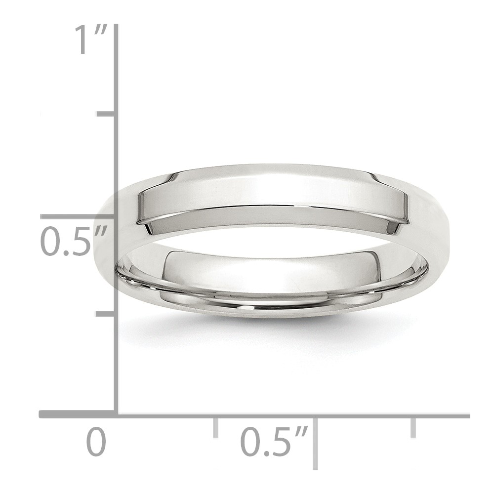 Sterling Silver 4mm Beveled Edge Size 8 Band (QBEC040-8)