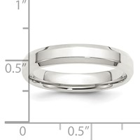 Sterling Silver 4mm Beveled Edge Band, Size 4 view 3